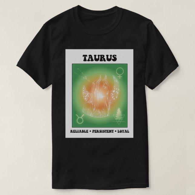 Camiseta Símbolo Taurus Zodiac (Frente do Design)
