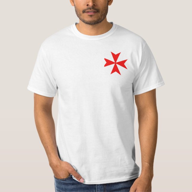 Camiseta símbolo templar da religião da cruz vermelha dos (Frente)