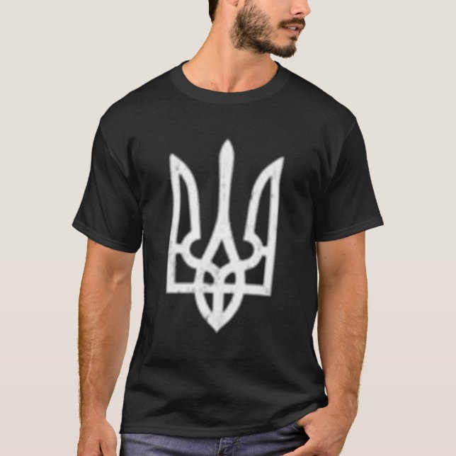 Camiseta Símbolo ucraniano Tryzub Trident Ucrânia (Frente)