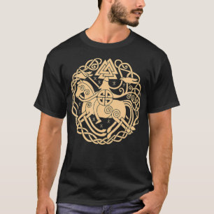 Camiseta Símbolo Viking Horse Warrior Nordic Mythology Valh