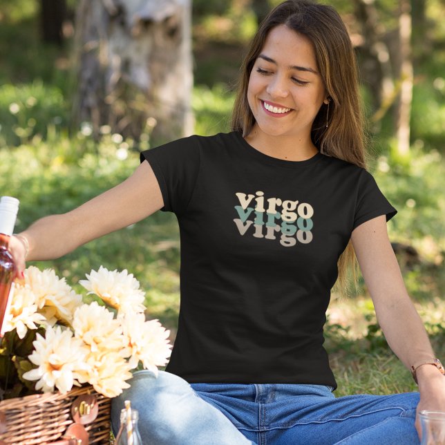 Camiseta Símbolo Virgo Zodiac | Cor verde e castanho (Criador carregado)