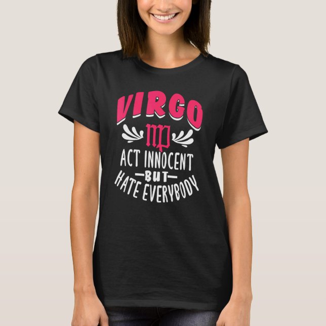 Camiseta Símbolo Virgo Zodiac Design (Frente)