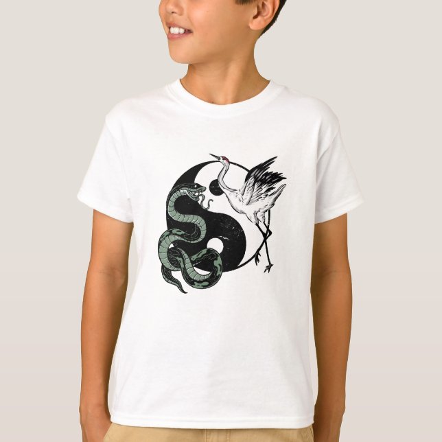 Camiseta Símbolo Yin yang Cobra and Crane (Frente)
