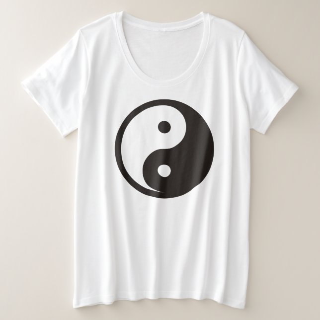 Camiseta Símbolo Yin Yang - design de tatuagem sólida (Frente do Design)