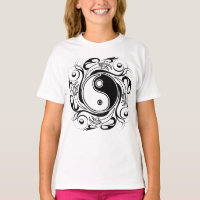 Símbolo Yin & Yang Preto e Branco Estilo Tatuagem