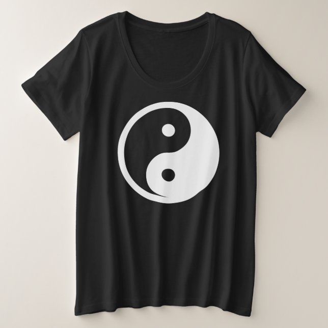 Camiseta Símbolo Yin Yang - tatuagem sólida design 2 (Frente do Design)
