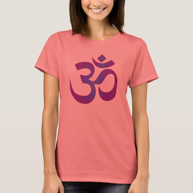 Camiseta Símbolo Zen de Meditação de Yoga Dourada e Roxa (Frente)