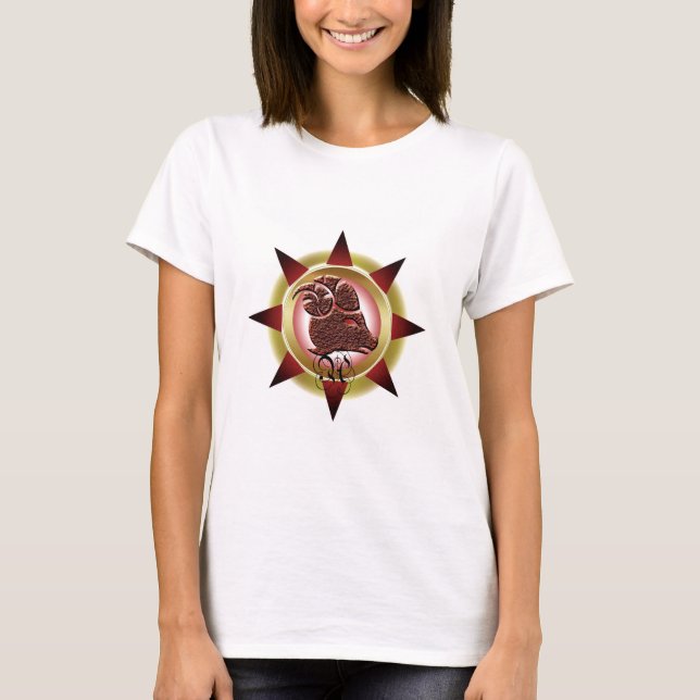Camiseta Símbolo Zodiac Aries Design (Frente)