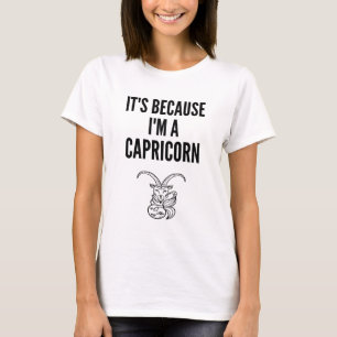 Camiseta Símbolo Zodiac Capricórnio, Astrologia Aniversário