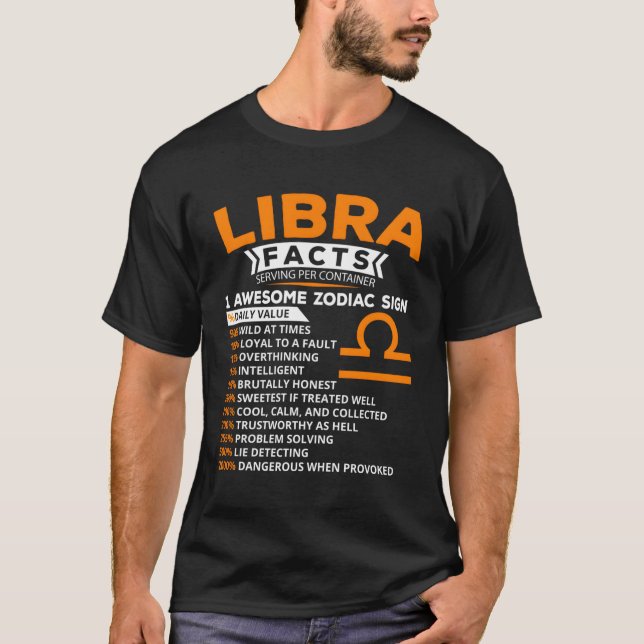 Camiseta Símbolo Zodiac da Astrologia Libra (Frente)