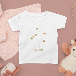 Camiseta Símbolo Zodiac Moderno Dourado Libra | Ar de eleme