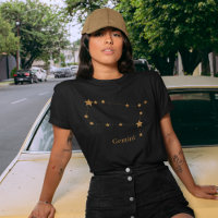 Símbolo Zodiac Moderno Gemini Dourado | Ar de elem