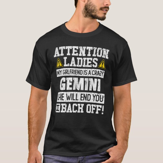 Camiseta Símbolo Zodiac - Namorada Gráfico Gemini (Frente)