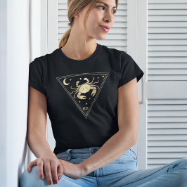 Camiseta Símbolo Zodíaco cancer Elemento Água em Dourado
