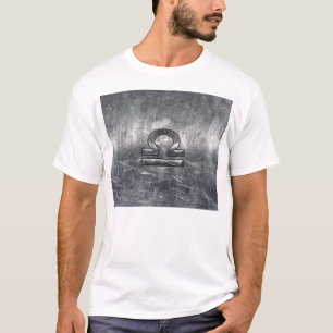Camiseta Símbolo Zodíaco Industrial do Aço Prateado