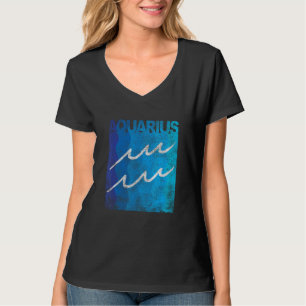 Camiseta Símbolo Zodíaco Símbolo Aquário Mens ou Mulheres