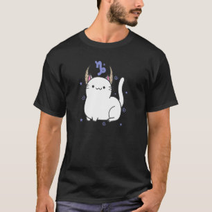 Camiseta Símbolo Zodiano Capricórnio Como Horoscópio Gato