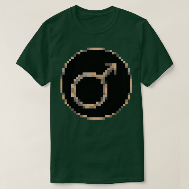 Camiseta Símbolos Alquímicos Pixel de Ferro (Frente do Design)