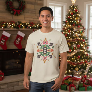 Camiseta Símbolos Coloridos de Nativos Americanos Natal