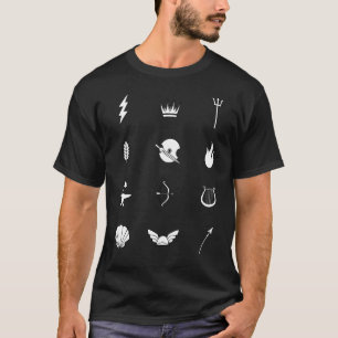 Camiseta Símbolos de 12 deuses e deusas da mitologia grega