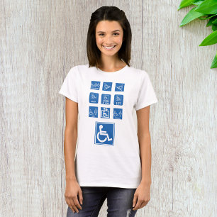 Camiseta Símbolos de Acessibilidade para Cadeiras de Rodas