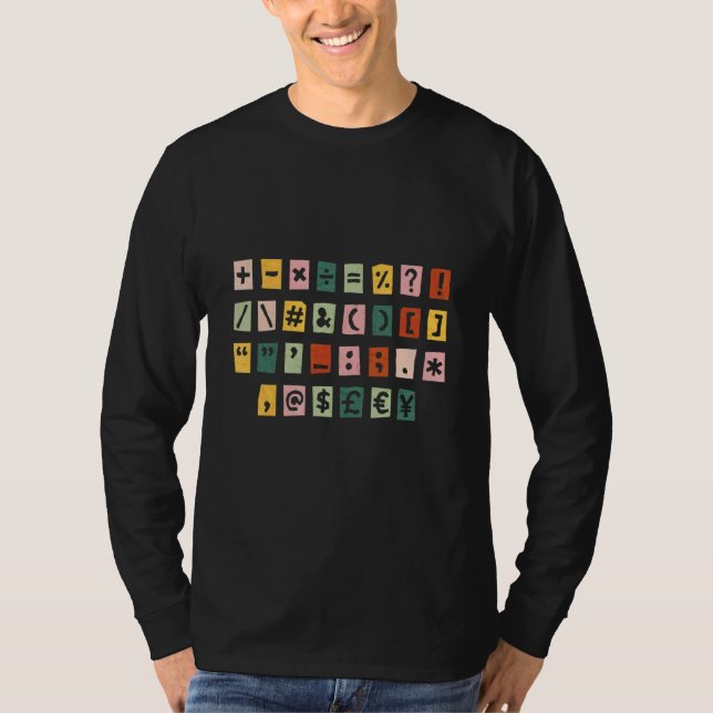 Camiseta Símbolos de Cálculo de Matemática (Frente)