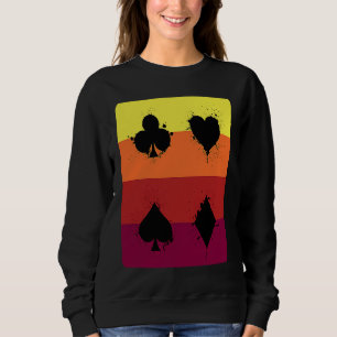 Camiseta Símbolos de Cartas de Baralho Diamante Coração Pre
