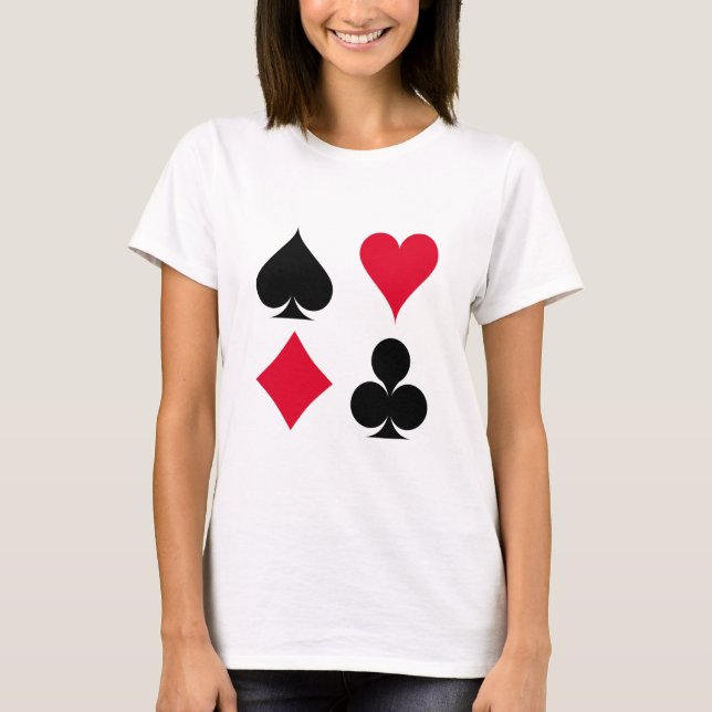 Camiseta Símbolos de cartas de reprodução (Frente)