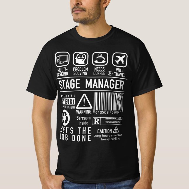 Camiseta Símbolos de Descrição do Job de Definição do Palco (Frente)