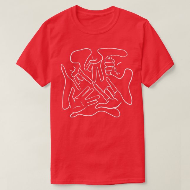 Camiseta Símbolos de Mão Branco (Frente do Design)