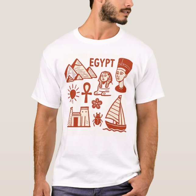 Camiseta Símbolos do Antigo Egito (Frente)