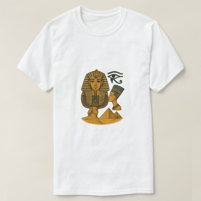 Camiseta Símbolos do Faraó do Antigo Egito (Frente do Design)