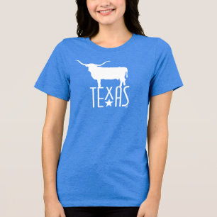 Camiseta Símbolos do Texas, Longhorn, azul