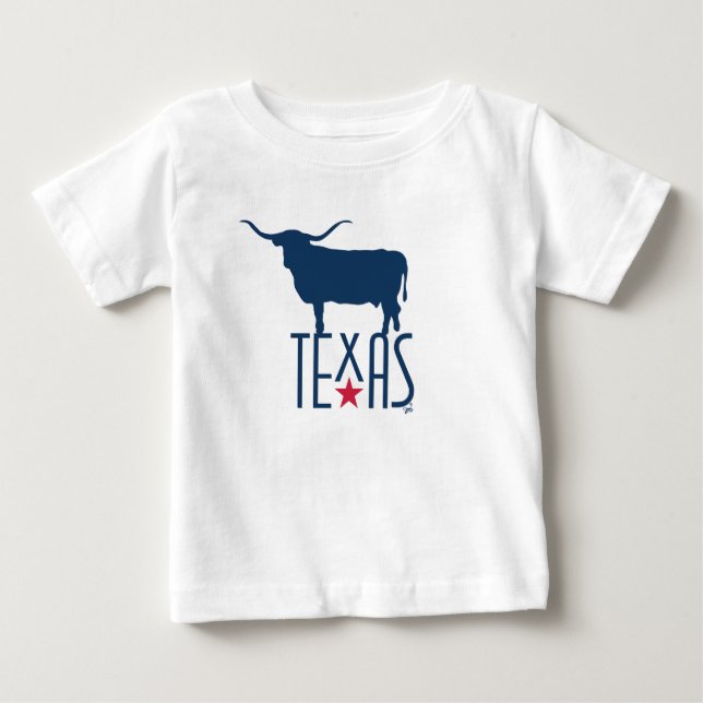 Camiseta Símbolos do Texas, Longhorn, marinho (Frente)