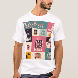 Camiseta Símbolos Ilustrados Retro-Cultura Da Jordânia