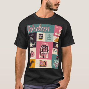 Camiseta Símbolos Ilustrados Retro-Cultura Da Jordânia