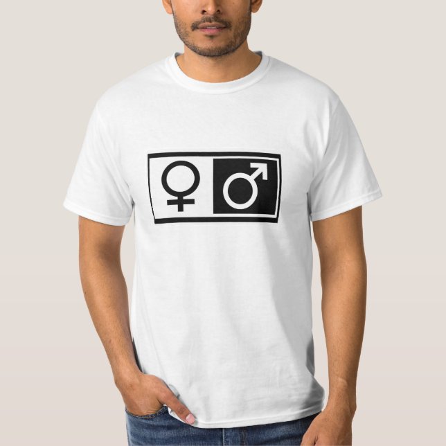 Camiseta Símbolos masculinos fêmeas (Frente)