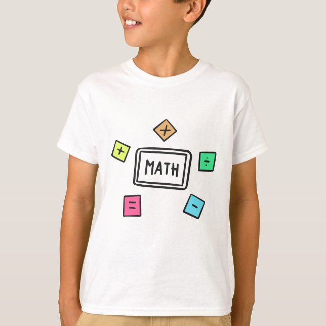 Camiseta Símbolos matemáticos Estudantes e Pais (Frente)