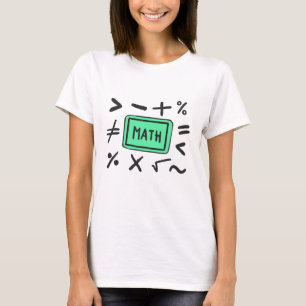 Camiseta Símbolos matemáticos para estudantes e pais