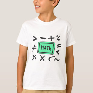 Camiseta Símbolos matemáticos para estudantes e pais