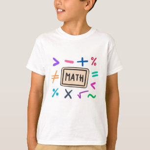 Camiseta Símbolos matemáticos para estudantes e pais