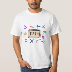 Camiseta Símbolos matemáticos para estudantes e pais
