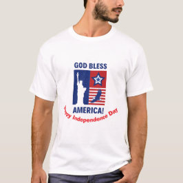 Camiseta Símbolos Patrióticos da "América Deus abençoe" Per