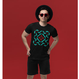 Camiseta Símbolos Red Zia Penas Turquesas do Novo México