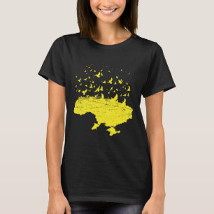 Camiseta Símbolos Ucranianos Mapa da Ucrânia Ucrânia Pássar
