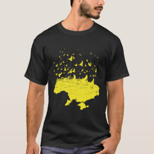 Camiseta Símbolos Ucranianos Mapa da Ucrânia Ucrânia Pássar