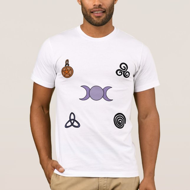 Camiseta Símbolos Wiccan e Pagan (Frente)