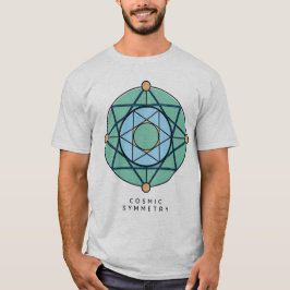 Camiseta Simetria cósmica com fusão de estrelas geométricas