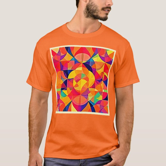 Camiseta Simetria de Abstrato vibrante (Frente)