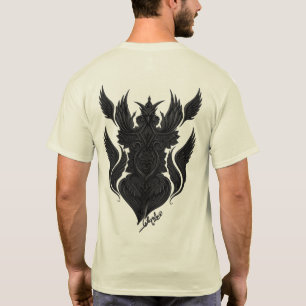 Camiseta Simetria Divina: Intrincado Preto e Branco 